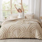 Enjohos Twin/twin Xl Boho Comforter Set, Beige Cream Tufted Bedding. Fixed Price $76.32.