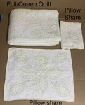 Martha Stewart Hawaiian Floral Full/queen Quilt Blanket Sham White Green Ulu. Fixed Price $100.00.