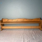 Vtg Solid Wood Wall Shelf Quilt Rack Hanging Bar 39 Farmhouse Cottagecore. Fixed Price $109.65.