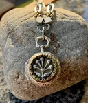 Antique Victorian French Button Necklace Silver Pocket Watch Setting. Fixed Price $145.00.