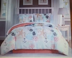 Geneva Home Heritage Bay Belize Coastal 4 Pc Quilt Set Coral Aqua Tan White New. Fixed Price $69.99.