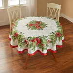 Brylanehome Holly Ribbon Tablecloth 70"ROUND - Multi. Fixed Price $28.99.