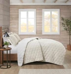 Premier Comfort 3-PC Ivory King Reversible Printed Herringbone Quilt Set. Fixed Price $57.00.