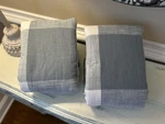 Pottery Barn Bryce Buffalo Check Comforter Standard Shams (2) Chambray Nwot. Fixed Price $54.00.