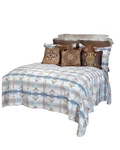 Carstens Home Wrangler Stack Rock Southwestern King Quilt 3-PIECE Blue. Fixed Price $99.95.