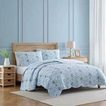Laura Ashley Peony Garden Cotton Blue & Green 2 Piece Quilt Set. Fixed Price $129.99.