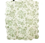 Henstan Portugal Matelasse Heavy Sham Standard Floral Scallop Edge Ivory Green. Fixed Price $29.97.