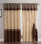 Fancy Collection Embroidery Curtain Set 2 Panel Drapes With Backing & Valance. Fixed Price $65.99.