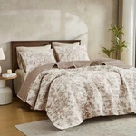 Wonderful Floral Cotton Quilt King Size Stitch Bedding Set, Taupe Lightweight.... Fixed Price $118.71.