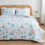 Great Bay Home Coastal Quilt Set Twin Xl Nautical Microfiber Bedspread 2PC. Fixed Price $42.00.