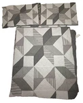 Origami Pieced Modern Patchwork 3-PIECE Quilt Set Gray Queen 1876018 *read. Fixed Price $39.99.
