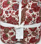 Pottery Barn Jane Handcrafted Floral Block Print Quilt Red Full Queen. Fixed Price $149.95.