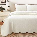 Quilt Set King Cotton Scalloped Edge Off White Pillow Sham 3 Piece Bedding Cover. Fixed Price $139.91.