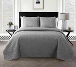Vcny Home Caroline Embossed 3-PIECE King Quilt Set, Gray. Fixed Price $49.99.