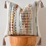 Amhoo Chenille Striped Textured Boho Throw Pillow Covers Aesthetic With Tasse.... Fixed Price $27.69.