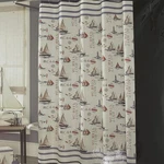 J. Queen New York Voyage Shower Curtain 72X72 Nautical Sailboat Coastal Bath. Fixed Price $34.99.
