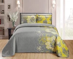 Home Collection Quilt Bedspread Set Over Size Flowers Printed Grey Yellow Kin.... Fixed Price $37.21.