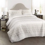 Hygge Geo Pattern Striped 3 Piece Quilt Bedding Set, Full/queen, Taupe & White. Fixed Price $45.72.