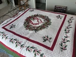 Collections Etc. Christmas Holiday Wreath Quilt 86X86 100% Full/queen. Fixed Price $31.50.
