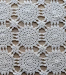 Vtg Crochet Bed Cover Spread Twin Ivory Cotton Medallion Cottage Granny 48X84. Fixed Price $45.00.