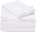Amrapur Overseas 4-PIECE Crochet Lace Bed Sheet Set Queen White. Fixed Price $46.88.