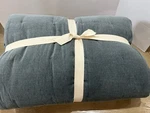 West Elm Classic Cotton Velvet Tack Stitch Quilt Comforter King Dark Agean. Fixed Price $129.00.
