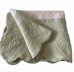 Restoration Hardware King Bedding Quilt Green White Reversible 100% Cotton. Fixed Price $138.00.