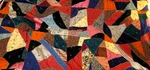 Vintage Tied Crazy Quilt 79'X70" With Pink Backing & Fancy Stitching. Fixed Price $150.00.