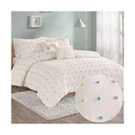 Quilt Set Cotton Jacquard Weave Colorful Poms Accent All Season Shabby Chic B.... Fixed Price $130.64.