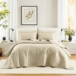 Comfort Spaces Ivory Oversized King Set 120"X118" Bedspread Quilted Sum.... Fixed Price $97.84.