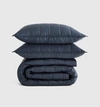 Bnwt Quince Bamboo Box Quilt Set Nightfall Twin Size One Sham. Fixed Price $115.00.