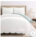 Lush Decor 3PCS Duvet Coastal Chic Scallop Edge Blue/white King Size. Fixed Price $69.95.