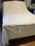 Heirloom King Matelasse Lamont Bedspread Ivory Floral Fringed Vtg 100% Cotton. Fixed Price $100.00.