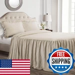 Lush Decor Ruffle Skirt Bedspread Set 3-PIECE Luxurious Farmhouse Bedding. Fixed Price $127.00.