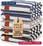 Gold Case Turkish Beach Of 5 - 100% Cotton Oversized 70X3. Fixed Price $97.48.