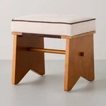 Upholstered Mid Century Ottoman Cream - Hearth & Hand With Magnolia. Fixed Price $68.99.