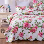 Dada Bedding Romantic Roses Spring Pink Valentine Scalloped Floral Bedspread Set. Fixed Price $33.24.