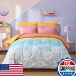 Menghomeus Girls Bed Bag Twin Size 5 Pieces Comforter Set Teen Ombre Ra. Fixed Price $73.70.
