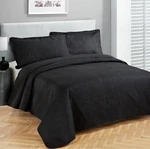 Fancy Collection Luxury Bedspread Coverlet Embossed Solid Black New.... Fixed Price $51.76.