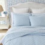 Laura Ashley Twin Blue Oxford Striped Reversible Quilt Set 100% Cotton. Fixed Price $90.00.