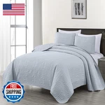 Chezmoi Collection Austin King Bedspread Set 3-PIECE Pinsonic Quilted Oversized. Fixed Price $59.18.