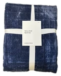 Nip $199 Nordstrom Velvet Grid Queen Quilt & Shams Set 3PC Blue Vintage Cotton. Fixed Price $119.99.