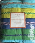 Kit Kemp Annie Selke Ric Rac Stripe Coverlet 96X96 Queen Comforter New. Fixed Price $203.00.