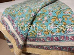 Bedding Handmade Floral Print King Size Bedspread Cotton Kantha Quilt Throw. Fixed Price $95.92.