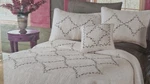 Modern Heirloom Beige Felisa Floral Quilted Bedspread And Shams, Queen Size. Fixed Price $85.00.