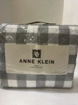 Anne Klein King 3 Piece Quilt Bedding Set Gingham Grey. Fixed Price $35.59.