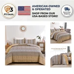 Bohemian Stripe King Size Quilt Set 3-PIECE Lightweight All-season Bedding. Fixed Price $51.99.