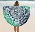 Raajsee Green Ombre Beach Tapestry Hippie/boho Blanket Roundie/in.... Fixed Price $17.09.
