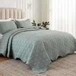 King Size Quilt Set 3 Pieces, Soft Lightweight Summer Bedspread, Reversible M.... Fixed Price $44.42.