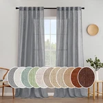 Grey Linen Curtains 108 Inches Long For Bedroom Living Room, Soft Thick Te. Fixed Price $69.48.
